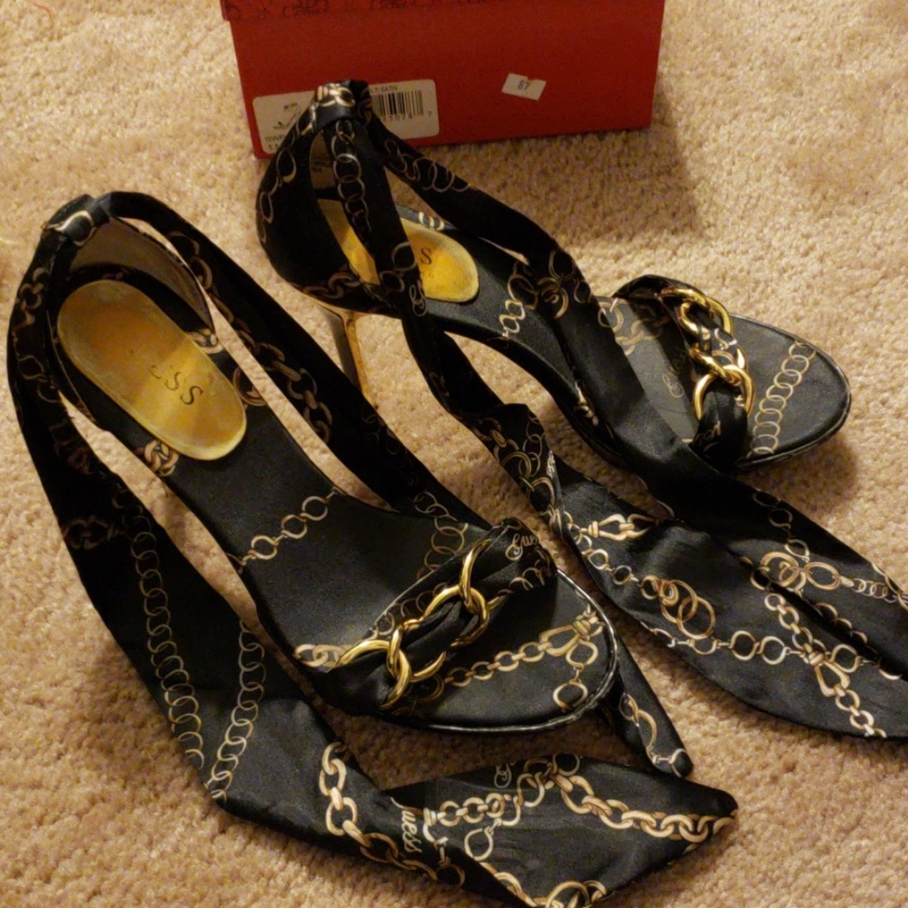 Guess strappy wrap heels